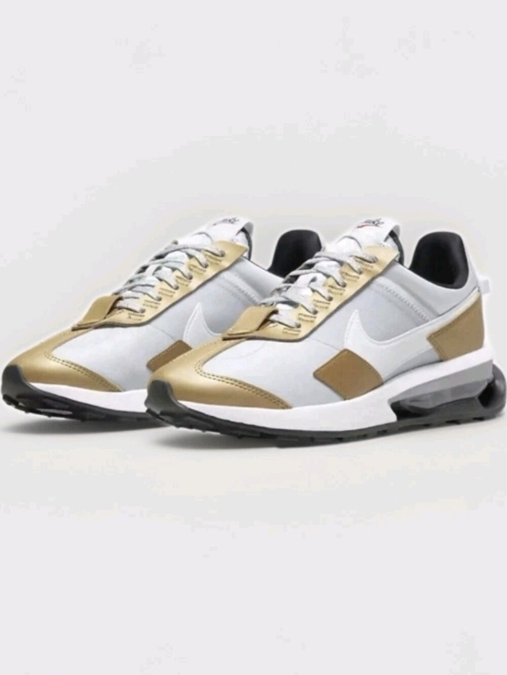 Nike Air Max Pre-Day SE Sneakers Pure Platinum/Gold Athletic Shoes Womens Sz 8.5